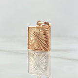 Pendant Indio Marco Cuadricular 4.15gr / 2.2cm / Textured Smooth Edge 18K Rose Gold ©