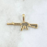 Pendant Arm 2.55gr / 3.6cm / Black Zircons 18K Yellow Gold ©