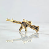 Pendant Arm 2.55gr / 3.6cm / Black Zircons 18K Yellow Gold ©