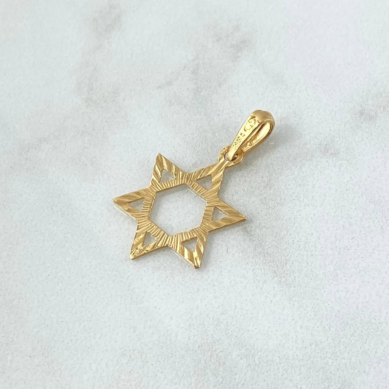 Dije Estrella de David 3.15gr / 1 1/2 in / Oro Amarillo 18K