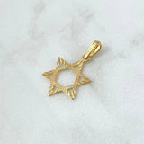 Dije Estrella De David 1.75gr / 3.3cm / Silueta Diamantada Oro Amarillo 18K