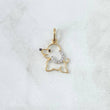 Pendant Dog Silhouette 0.7gr / 2cm / White Zircons 18K Yellow Gold