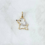Pendant Dog Silhouette 0.7gr / 2cm / White Zircons 18K Yellow Gold