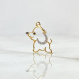 Pendant Dog Silhouette 0.7gr / 2cm / White Zircons 18K Yellow Gold
