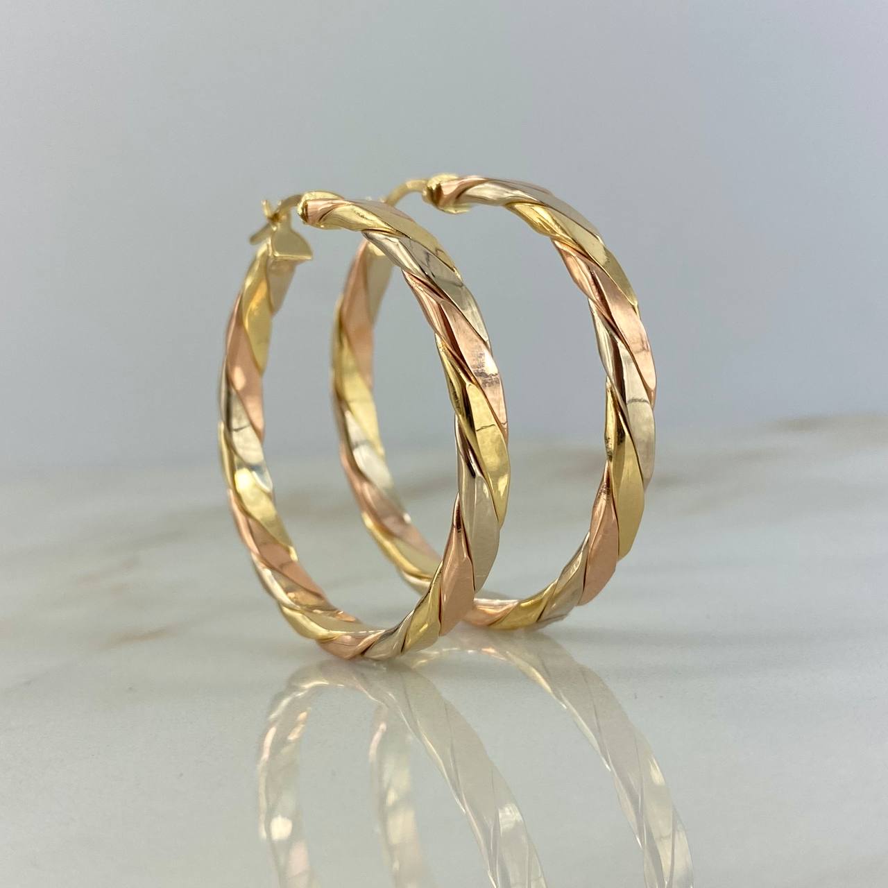 Hoop Earrings Ruka 5.95gr / 4cm / Tres Oros 18K