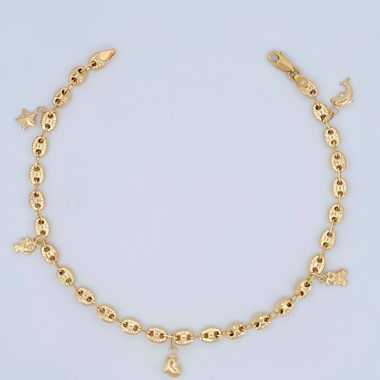 Tobillera GC 7.25gr / 10 1/4 in / 4.3mm Oro Amarillo 18K $