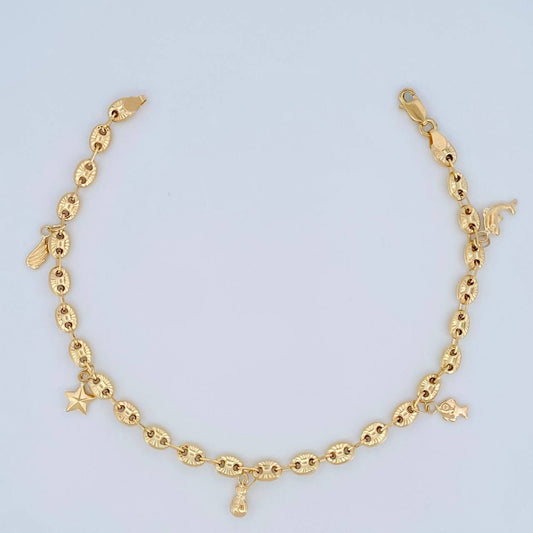 Tobillera GC 6.85gr / 9 3/4 in / 4.7mm Oro Amarillo 18K $