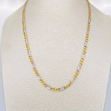 Figaro Chain 6.25gr / 25 3/4 in / 3.08mm Two-tone Yellow White +1 18K &