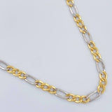 Cadena Figaro 6.2gr / 25 3/4 in / 3.1mm Dos Oros Amarillo Blanco +1 18K %