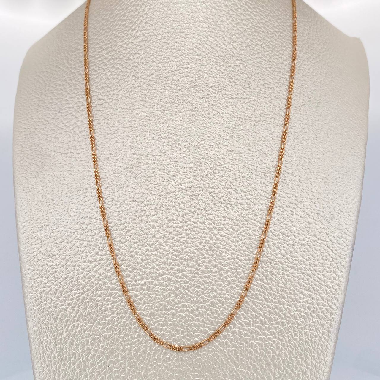 Figaro Chain 1.4gr / 17 3/4 in / 1.36mm Rose Gold +1 18K &