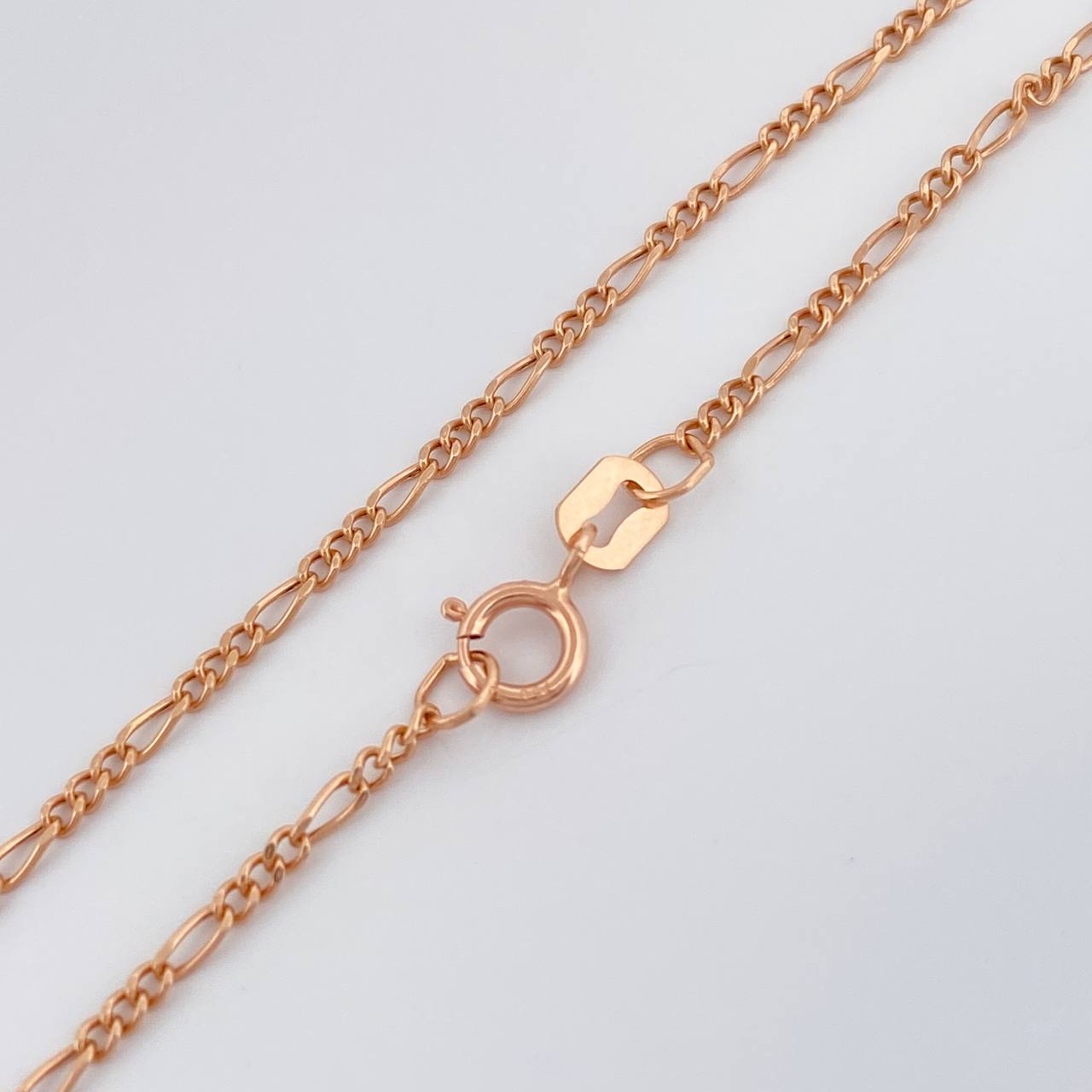 Figaro Chain 1.4gr / 17 3/4 in / 1.36mm Rose Gold +1 18K &