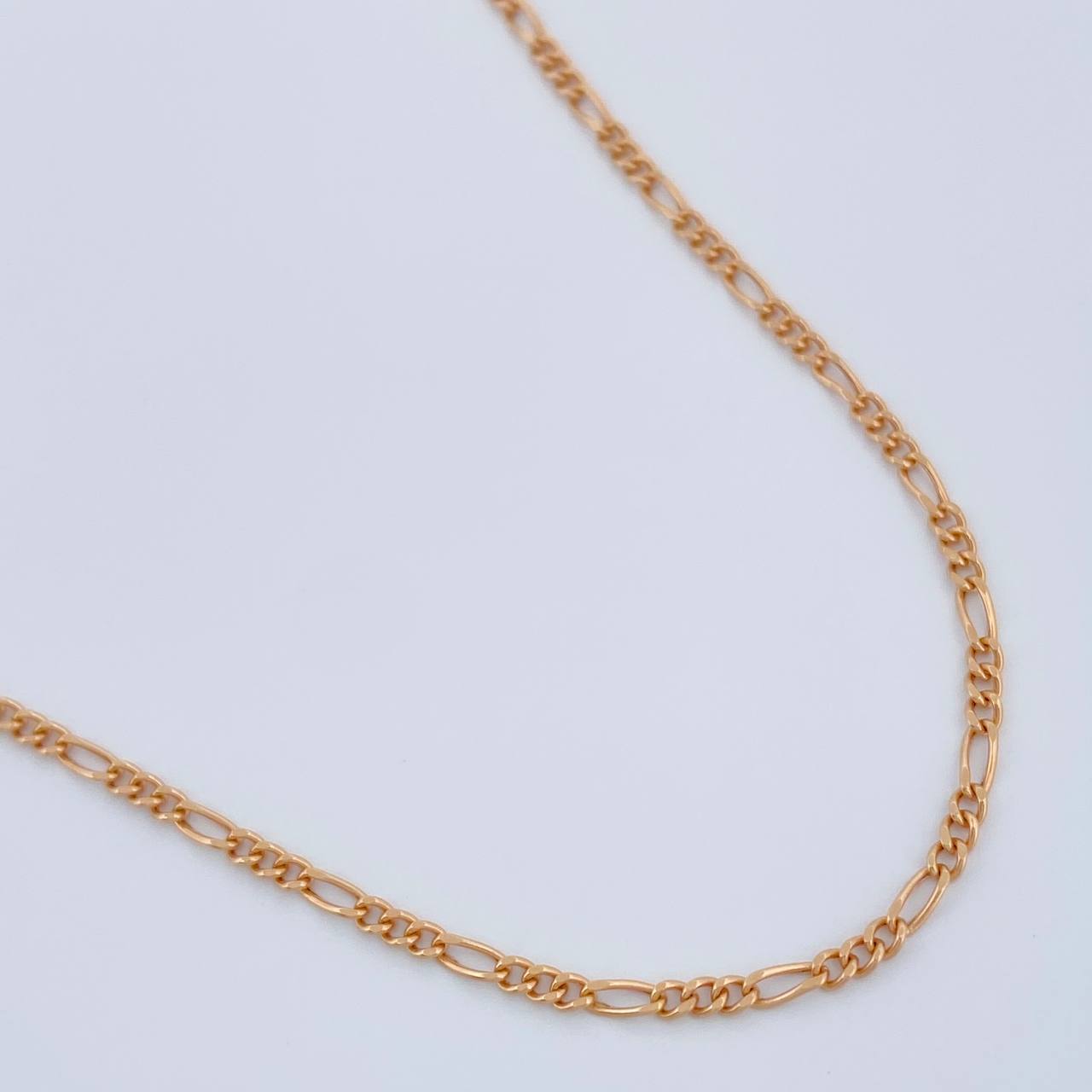 Figaro Chain 1.4gr / 17 3/4 in / 1.36mm Rose Gold +1 18K &