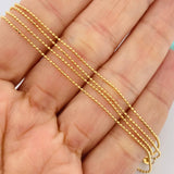 Cadena Mini Militar 1.4gr / 17 3/4 in / 0.6mm Oro Amarillo +3 18K &