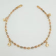 Tobillera GC Treboles 5.6gr / 9 3/4 in / 4mm Tres Oros 18K $