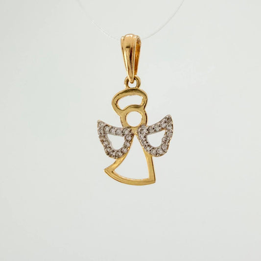 Dije Angel 1.65gr / 1 in / Dos Oros Amarillo Blanco 18K %