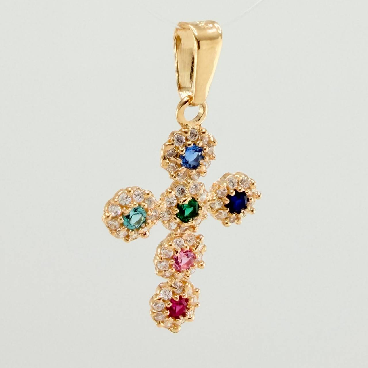Dije Cruz Tupida 1.45gr / 1 in / Oro Amarillo 18K %