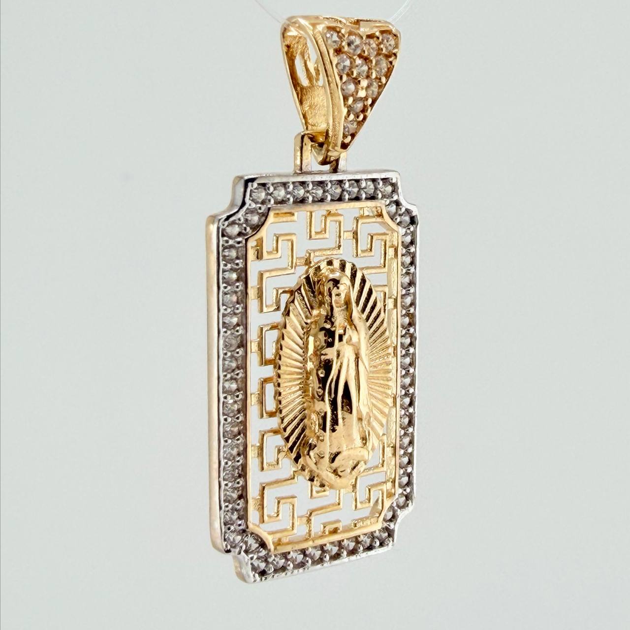 Dije Virgen De Guadalupe 3.2gr / 1 1/4 in / Dos Oros Amarillo Blanco 18K %