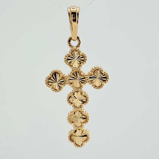 Clover Cross Pendant 2.6gr / 1 1/2 in / Spanish National Yellow Gold 18K %