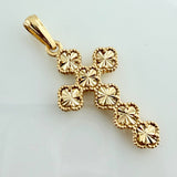 Clover Cross Pendant 7.15gr / 2 1/4 in / Yellow Gold Nac.Esp. 18K