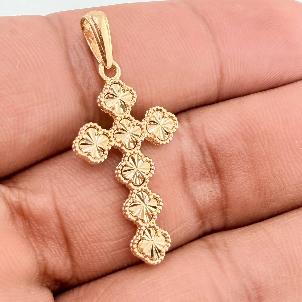 Clover Cross Pendant 2.6gr / 1 1/2 in / Spanish National Yellow Gold 18K %