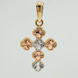 Clover Cross Pendant 2.4gr / 1 1/4 in / Spanish National Three Golds 18K %