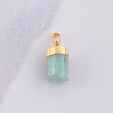 Pendant Rough Emerald 1.9g / 3/4 in Yellow Gold 18K
