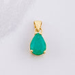 Pendant Teardrop Emerald 1.2pts 1.3g / 3/4 in Yellow Gold 18K