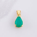 Pendant Teardrop Emerald 1.2pts 1.3g / 3/4 in Yellow Gold 18K