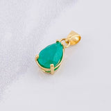 Pendant Teardrop Emerald 1.2pts 1.3g / 3/4 in Yellow Gold 18K