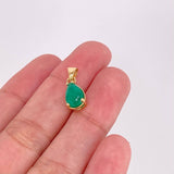 Pendant Teardrop Emerald 1.2pts 1.3g / 3/4 in Yellow Gold 18K