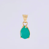 Pendant Teardrop Emerald 1.2pts 1.3g / 3/4 in Yellow Gold 18K