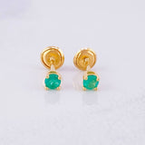 Topos Cuatro Garras Esmeraldas 30pts 0.8g / in / 3.1mm Oro Amarillo 18K