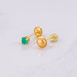 Topos Cuatro Garras Esmeraldas 30pts 0.75g / in / 3.1mm Oro Amarillo 18K