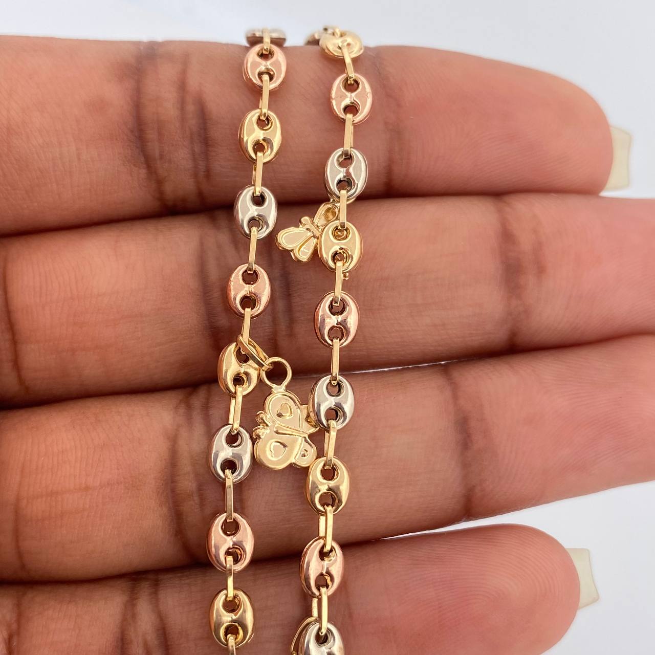 Tobillera GC 5.1gr / 10 in / 3.63mm Tres Oros 18K $