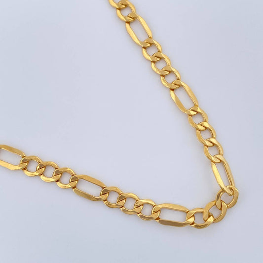 Figaro Chain 8.6gr / 23 1/2 in / 4.39mm Yellow Gold +1 18K $