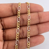Figaro Chain 6.2gr / 25 3/4 in / 3.15mm Two Golds Yellow White +1 18K $
