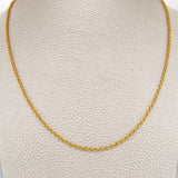 Rope Chain 2.4gr / 23 1/2 in / 1.85mm Yellow Gold +3 18K $