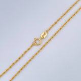 Cadena Lazo 1.1gr / 23 1/2 in / 1mm Oro Amarillo +3 18K &