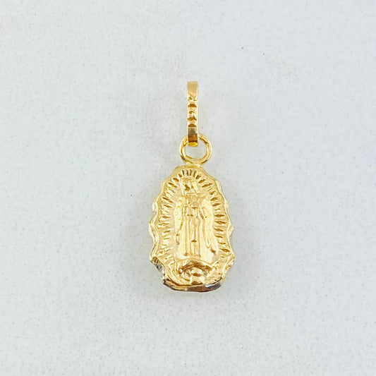 Guadalupe Virgin Silhouette Pendant 0.4gr / 1/2 in / Yellow Gold 18K ©