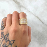 Infinite Churumbela Ring 7.15gr / Size 6 3/4 / White Zircons 18K Yellow Gold