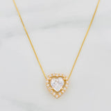 Venetian Chain Set + Moissanite Heart Pendant 1.02 Qts / 2.45g / 18 in Yellow Gold 18K