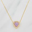 Set Cadena Veneciana + Dije Corazón Moisanitas 1.02 qts / 2.5g / 18 in Oro Amarillo 18K