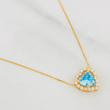 Set Cadena Veneciana + Dije Corazón Moisanitas 1.02 Qts / 2.6g / 20 in Oro Amarillo 18K