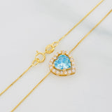Venetian Chain Set + Moissanite Heart Pendant 1.02 cts / 2.3g / 16 in 18K Yellow Gold
