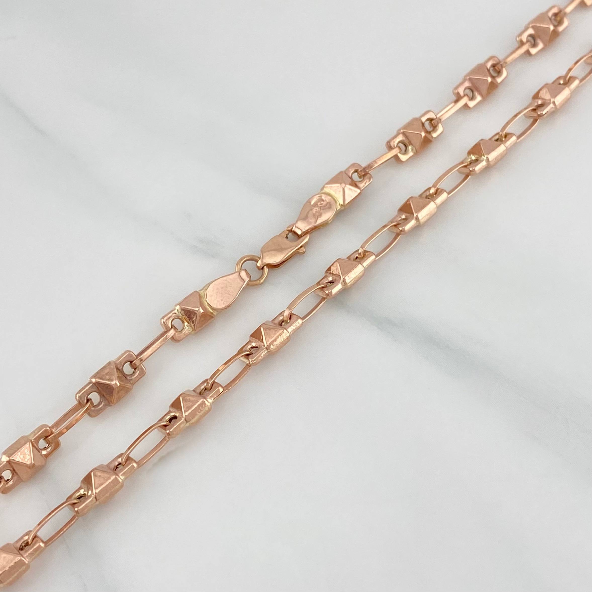 Cadena Rustica 9.4 g / 20 in / 4 mm Oro Rosa 18K