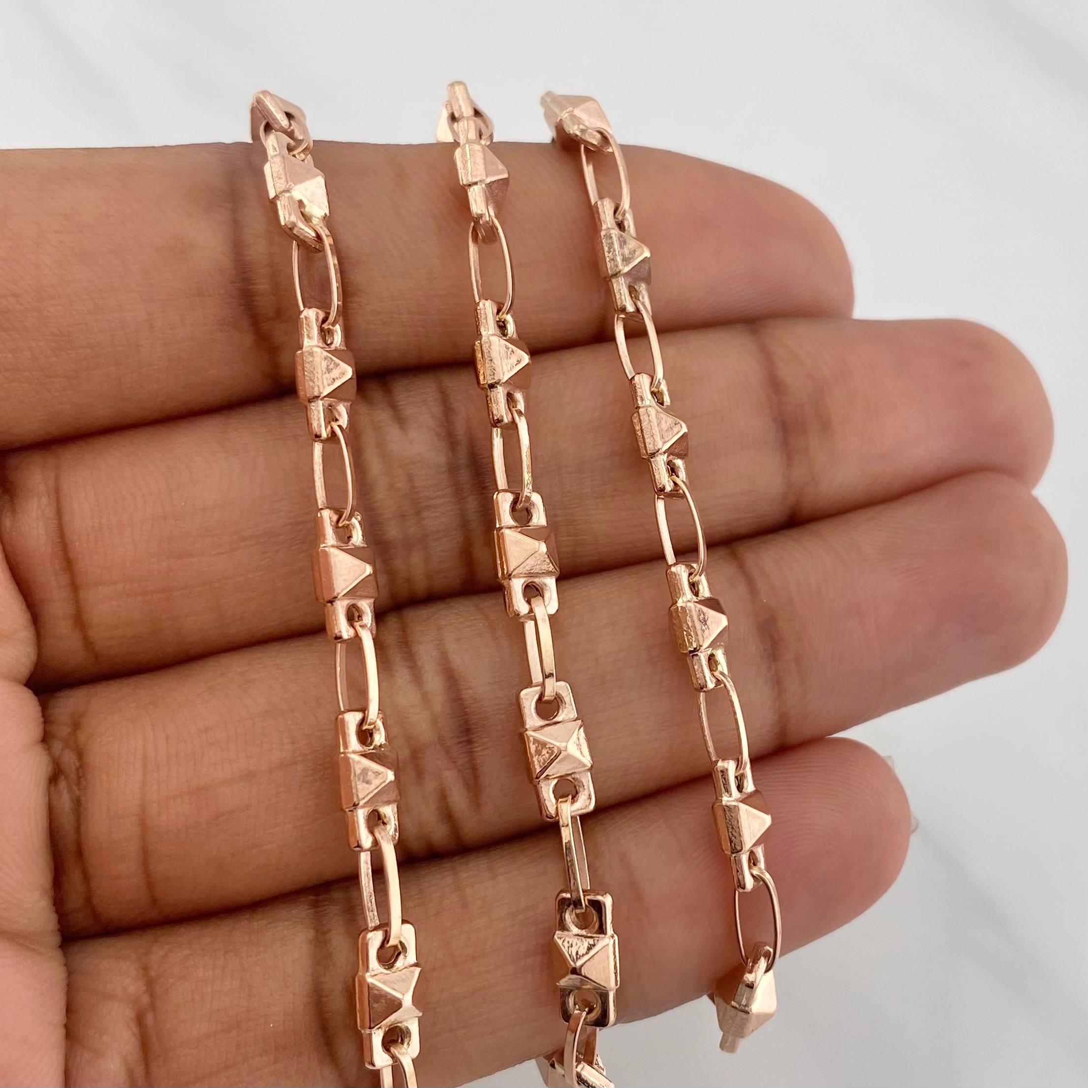Cadena Rustica 9.4 g / 20 in / 4 mm Oro Rosa 18K