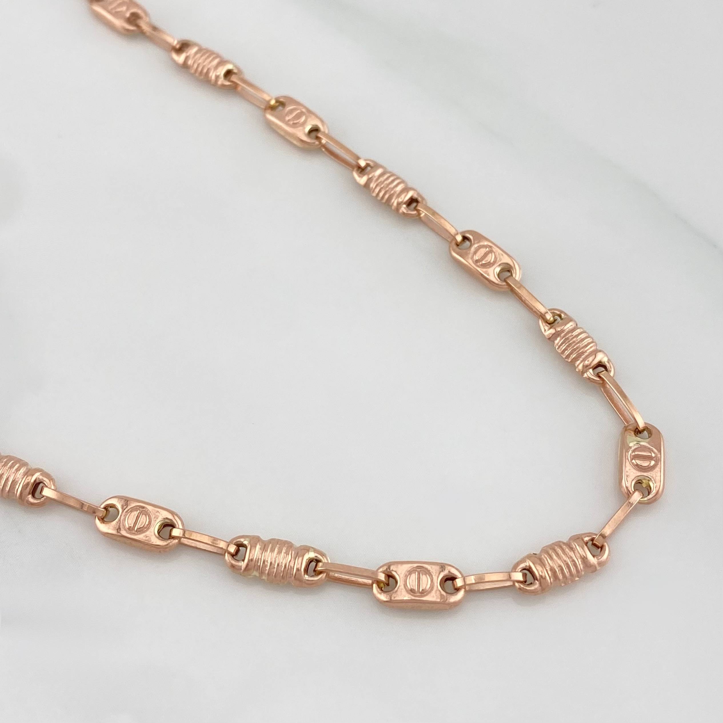 Rustic Screw Chain 8.7 g / 20 1/4 in / 3.95 mm 18K Rose Gold