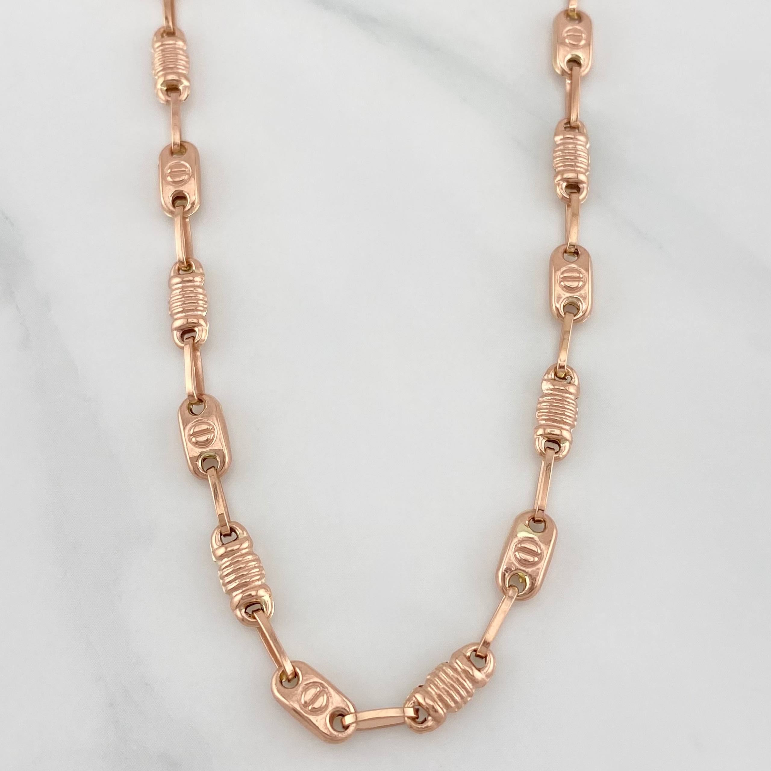 Rustic Screw Chain 8.7 g / 20 1/4 in / 3.95 mm 18K Rose Gold
