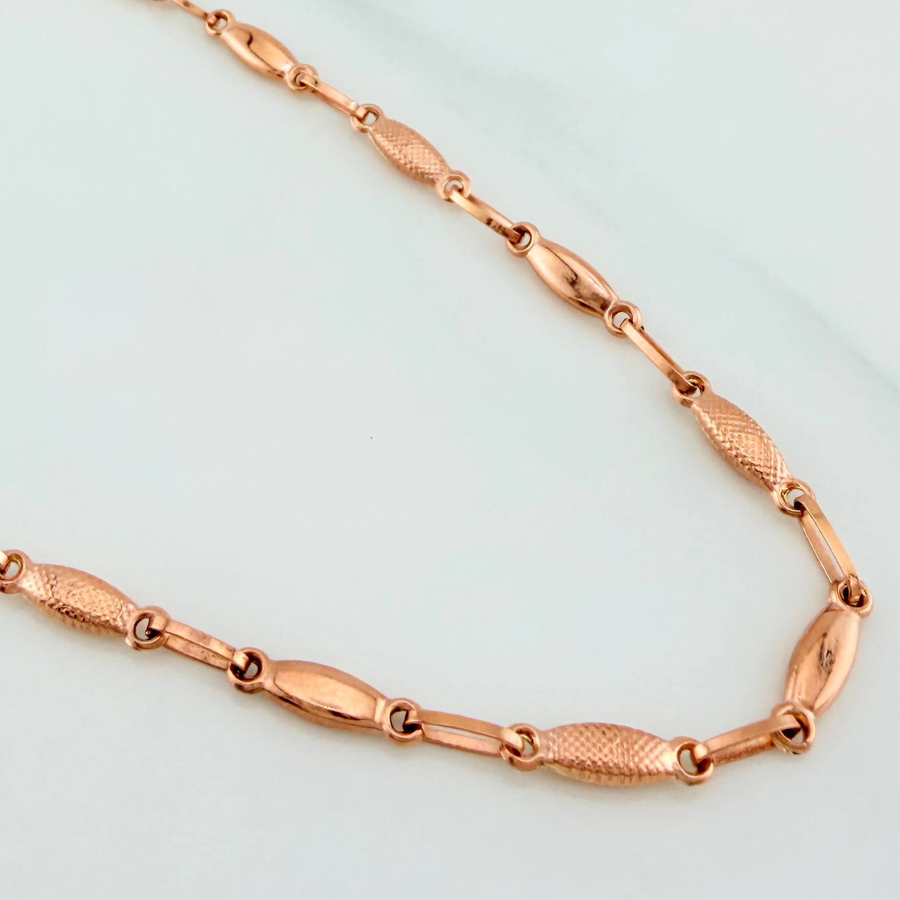 Cadena Rustica Eslabon 7.9 g / 20 1/2 in / 3.25 mm Oro Rosa 18K