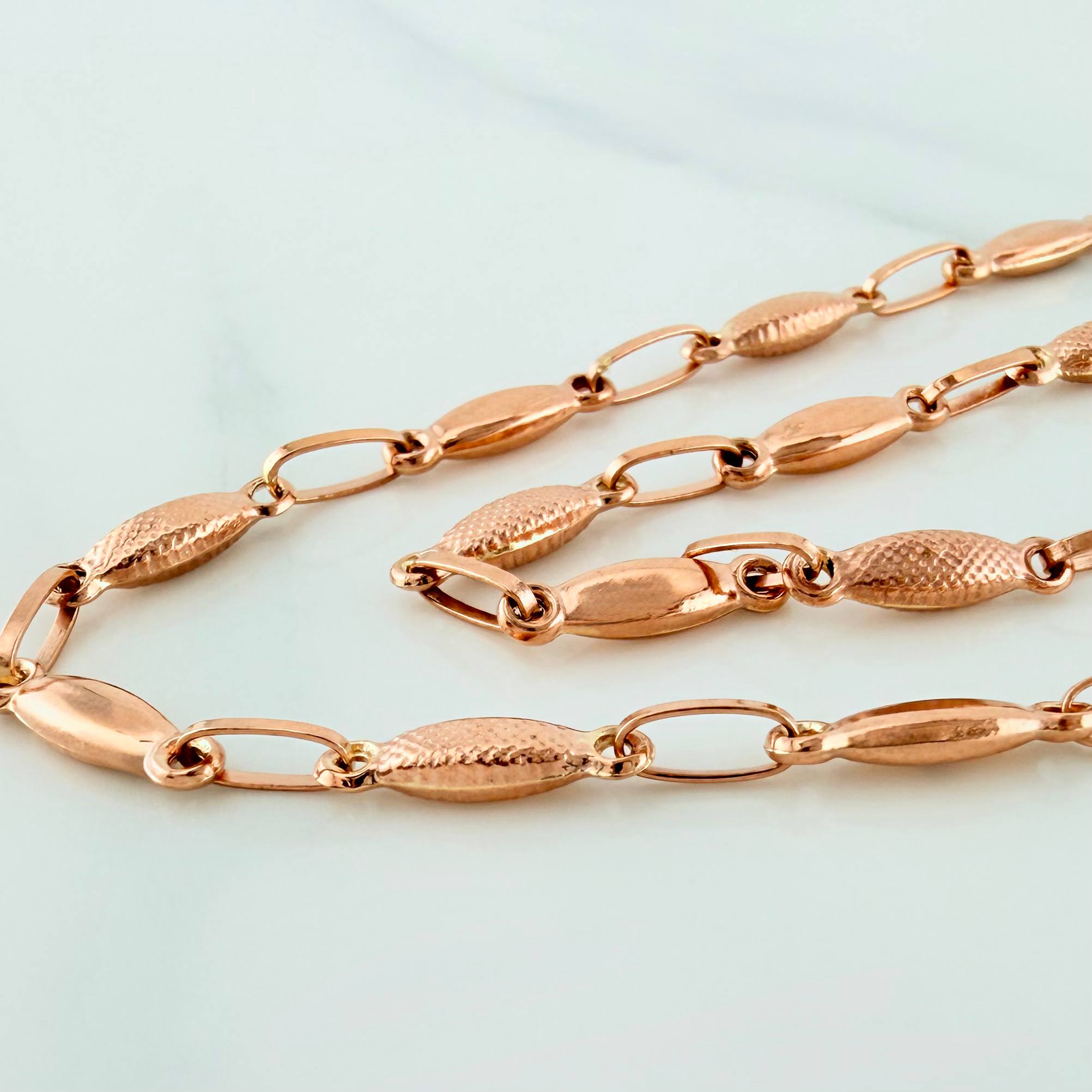 Cadena Rustica Eslabon 7.9 g / 20 1/2 in / 3.25 mm Oro Rosa 18K